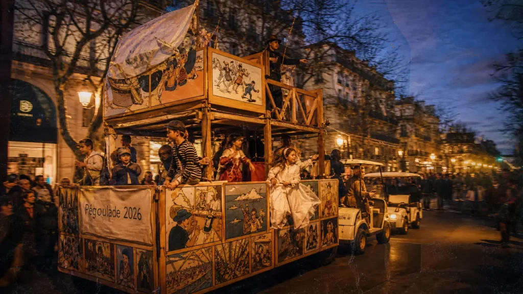 pegoulade nimes 2026 : char BD au crépuscule à Nîmes