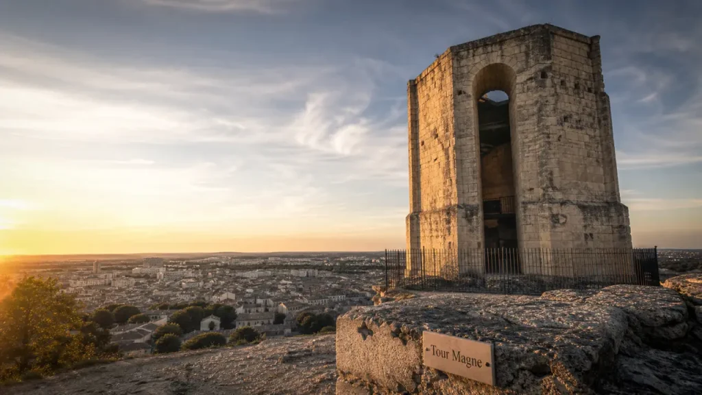 Tour magne nimes, panorama depuis le Mont Cavalier