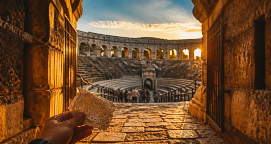 Arènes de Nîmes duree visite au golden hour