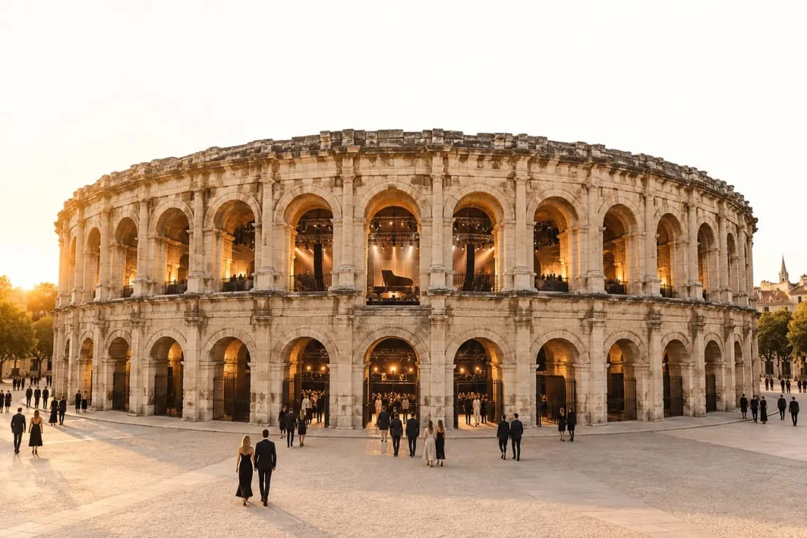 Arènes de Nîmes pour un concert de Michel Polnareff à Nîmes