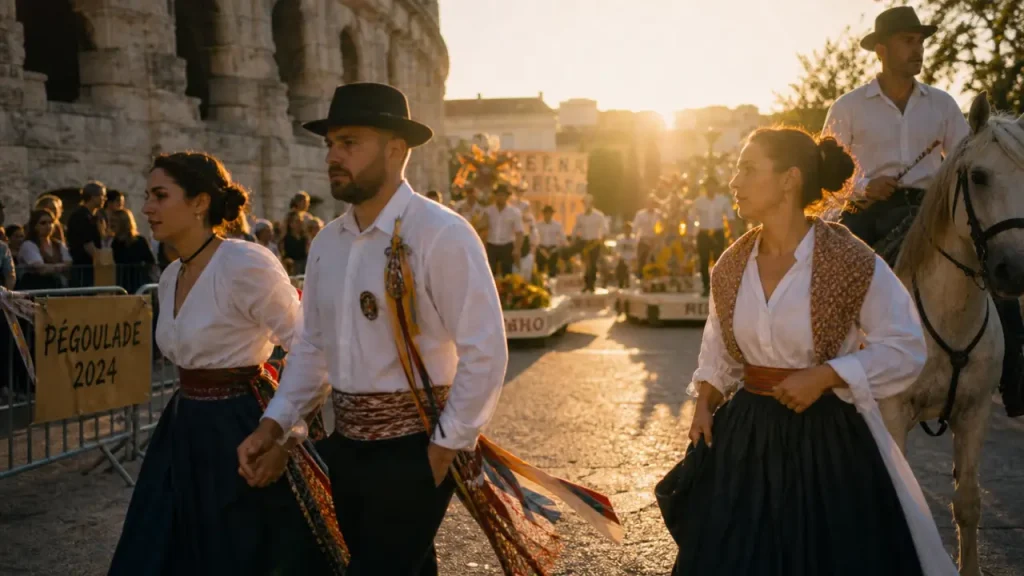 Feria de Nîmes 2024 : pégoulade près des arènes de Nîmes