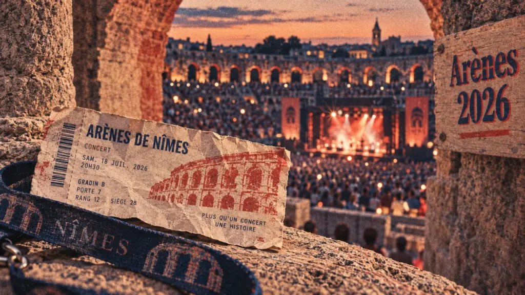 Programme arènes de Nîmes 2026, scène et gradins pleins