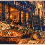 Restaurant indien Nîmes 7 collines : Indus Grill Curry, devanture et curry