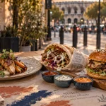Meilleur restaurant halal nîmes : table avec plats halal sans alcool