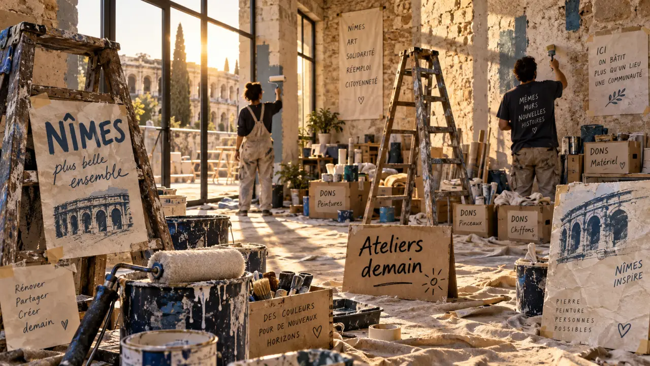 À Nîmes, douze salariés rénovent le local du Secours populaire