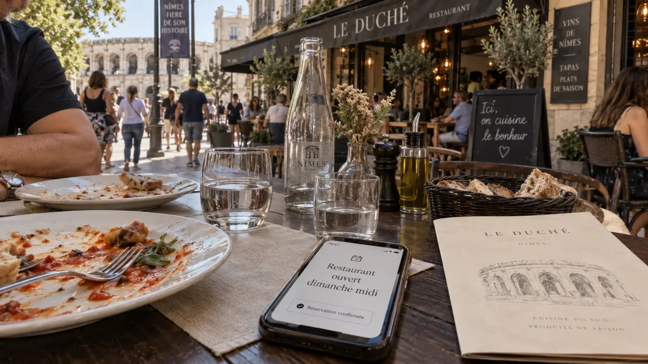 Restaurant à Nîmes ouvert le dimanche : déjeuner en terrasse